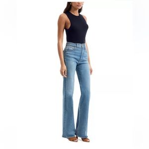 Veronica Beard Crosbie Wide Leg High Rise Jean, Ripple Haze, NWOT 30x33